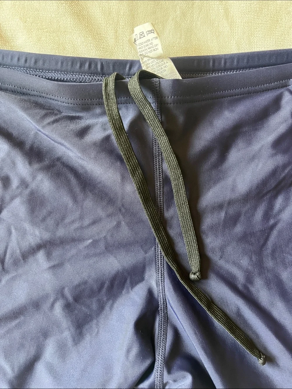 TYR Men’s Navy Swim Trunks with Black Drawstring